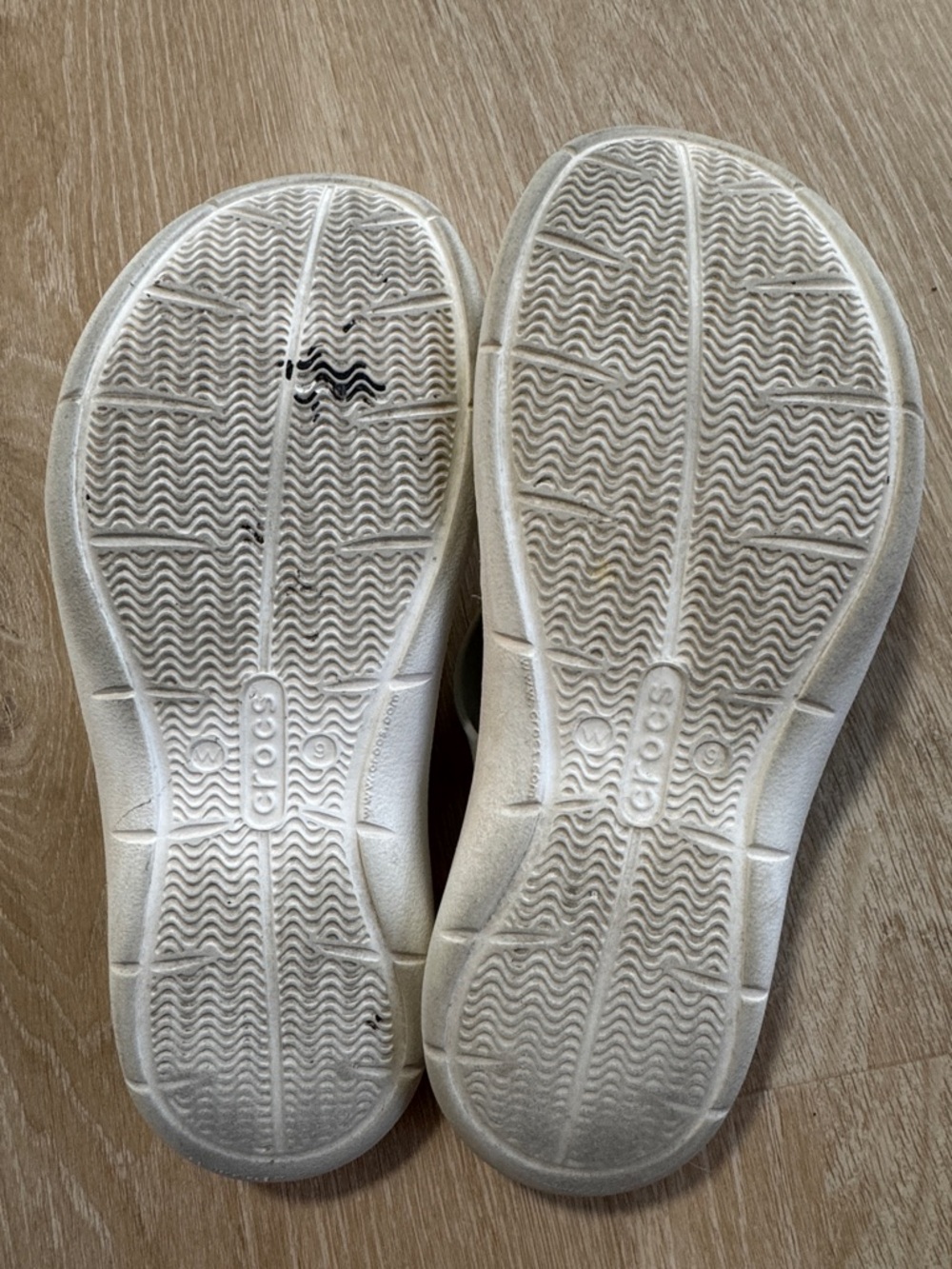CROCS Women’s Strappy Slide Sandal - Light Gray and White - Picture 3 of 3